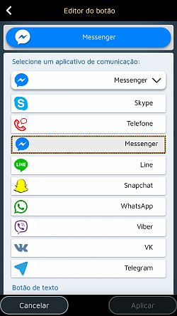 Integre seu aplicativo de comunicação favorito (WhatsApp, Messenger, Line)